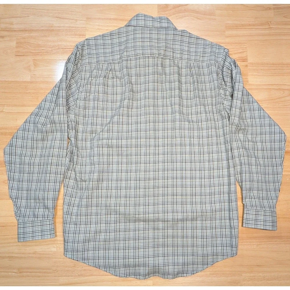 Van Heusen Studio Men's Shirt Medium Plaid Button Front Modal Blend 15-15.5